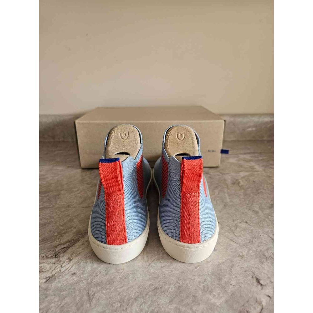 Rothy's Chelsea Arctic Blue Orange Knit Ankle Boots Women's Pull On Shoes 10.5 - Picture 4 of 7